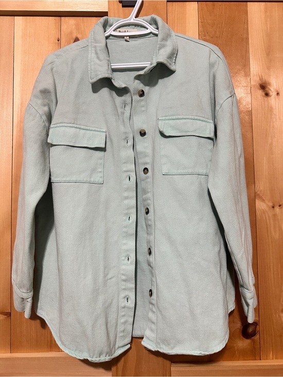 Peach Love California Jackets & Blazers - Peach Love California Light Mint Green Shirt Jacket- M
